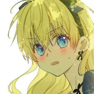 👑 Anime, Fille, Blonde, Mignon, Illustration, Dessin animé telegram sticker