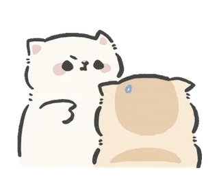 ⭐ kat, verdrietig, schattig, dier, kawaii, cartoon telegram sticker