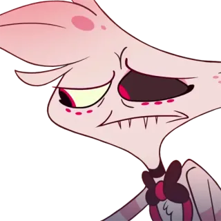 😞 Angel Dust Hazbin Hotel Hazbin Hotel, Angel Dust, kreskówka, postać, zabawne, wyraz telegram sticker