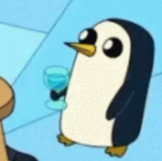 🍸 Gunther Adventure Time penguin, gunther, adventure time, cartoon, character, animal, ice king telegram sticker