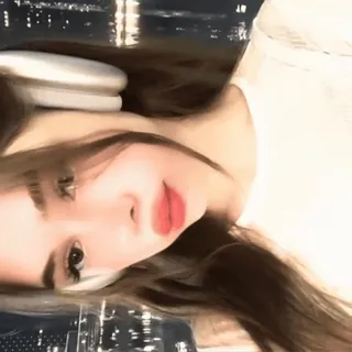 🧺 @wallgif girl, headphones, selfie, aesthetic, portrait, beauty, woman telegram sticker
