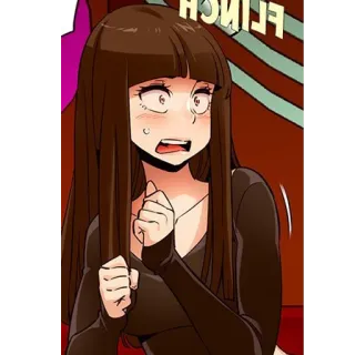 🖤 anime, manga, cartoon, scared, worried whatsapp sticker
