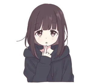 🤔 garota anime, desenho animado, ilustração, fofo, mangá, garota, anime telegram sticker