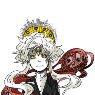 🙃 Anime, Personnage, Art, Créature, Yeux, Illustration telegram sticker