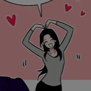 💗 coração, amor, feliz, fofo, desenho animado, menina, romance telegram sticker