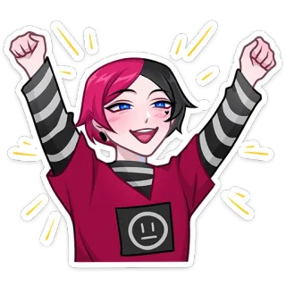 🥳 Anime, Charakter, Aufgeregt, Feier, Cartoon, Fröhlich whatsapp sticker