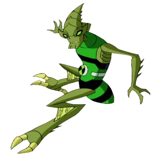 😃 Swampfire Ben 10 Мультфильм, Пришелец, Растение, Зеленый, Бен 10, Swampfire telegram sticker