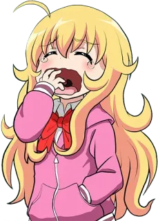😴 anime, crying, cartoon, girl, blonde, kawaii telegram sticker