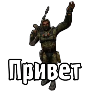 ✋ Привет żołnierz, broń, wojsko, broń, powitanie telegram sticker
