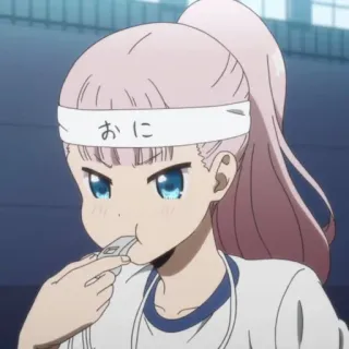 🥇 おに anime, girl, headband, whistle, cute, manga, japanese whatsapp sticker