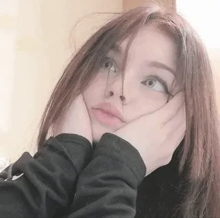 🥥 femme, fille, portrait, yeux, cheveux telegram sticker