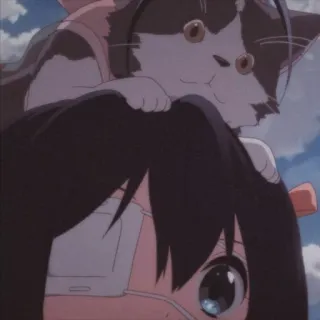 💘 gato, anime, lindo, chica, kawaii, pegatina whatsapp sticker