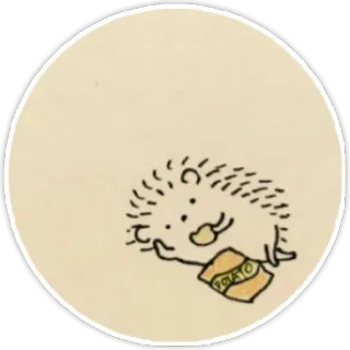 😉 ёж, чипсы, милый, животное, снек, рисунок whatsapp sticker