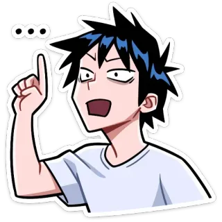 ☝ ... Anime, Dibujos animados, Pensando, Pensamiento, Confundido, Personaje telegram sticker