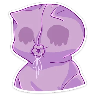 🙈 น่ารัก, เศร้า, กระเป๋า, หน้ากาก, สัตว์ประหลาด, สีม่วง, การ์ตูน, สติกเกอร์ telegram sticker