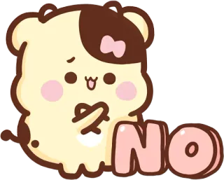 ❌ NO no, cute, animal, rejection, negative telegram sticker