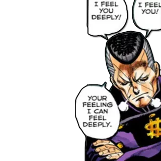 😔 I FEEL
YOU
DEEPLY!
YOUR
FEELING
I CAN
FEEL
DEEPLY.
I FEEL
YOU! อนิเมะ, มังงะ, ความรู้สึก, ลึกซึ้ง, คำพูด, การ์ตูน telegram sticker
