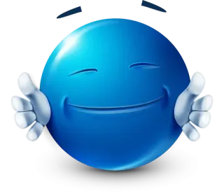 🤩 Emoji, Azul, Pulgar arriba, Feliz, Positivo, Aprobación whatsapp sticker
