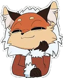 🤔 fuchs, tier, cartoon, arrogant, lächelnd, fell whatsapp sticker