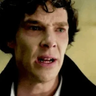 🔎 Sherlock Holmes Sherlock Sherlock, Benedict Cumberbatch, visage, expression, contrarié whatsapp sticker