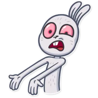 😟 ウサギ, ハイ, ドラッグ, アニメ, バニー, 酩酊 telegram sticker