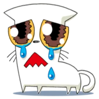 😢 smutny, płacz, kreskówka, biały, łzy, emocjonalny whatsapp sticker