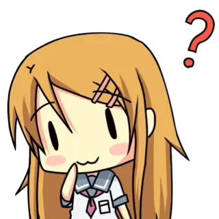 🤔 Anime, Signo de interrogación, Confundido/a, Lindo/a, Chica, Kawaii telegram sticker