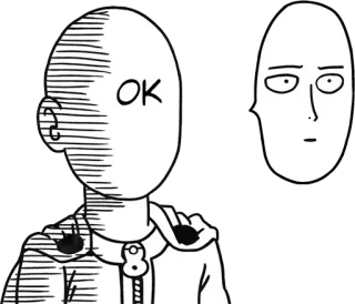 🆗 Saitama One-Punch Man OK 动漫, 一拳超人, 埼玉, 好的, 角色, 英雄, 漫画 telegram sticker
