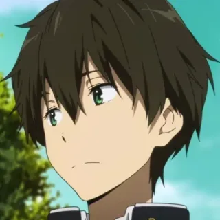 ➖ Houtarou Oreki Hyouka Anime, Menino, Hyouka, Houtarou Oreki, cabelo castanho, olhos verdes whatsapp sticker
