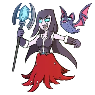 😍 sorcière, magie, fantaisie, dessin animé, chauve-souris, bâton, magicien whatsapp sticker