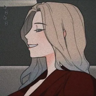 🥱 haha kobieta, śmiech, kreskówka, uśmiech, włosy, żeński telegram sticker