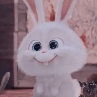 ❤️ Snowball The Secret Life of Pets conejo, conejo, blanco, lindo, animal, esponjoso, dibujos animados whatsapp sticker