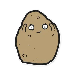 🙉 potato, funny, cartoon, food, vegetable, cute, character telegram sticker