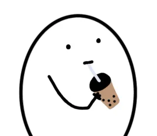 🥚 bubble tea, boba tea, bebida, fofo, desenho animado telegram sticker