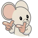 👈 ねずみ, 動物, 可愛い, 漫画, 指ピストル telegram sticker