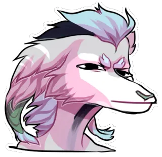 😐 animal, poilu, dessin animé, illustration, loup, autocollant whatsapp sticker