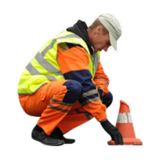 😔 worker, construction, safety, cone, roadwork telegram sticker