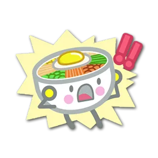 😧 卡通, 碗, 惊讶, 食物, 鸡蛋, 震惊 telegram sticker