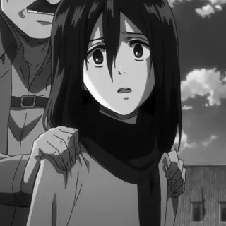 🗡 Mikasa Ackerman Attack on Titan anime, attack on titan, mikasa, mangá, triste, personagem telegram sticker