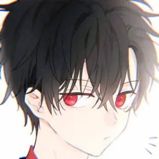 🐺 Anime, Manga, Chłopak, czerwone oczy, Ilustracja, Postać telegram sticker