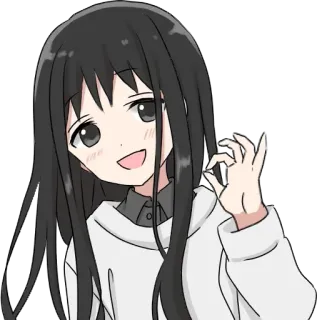 👌 gadis anime, kartun, kawaii, imut, ilustrasi, bahagia telegram sticker