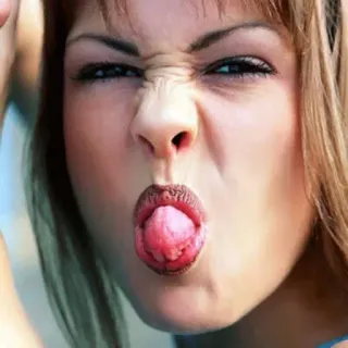 😝 mulher, língua, rosto, expressão, bobo, engraçado, retrato telegram sticker