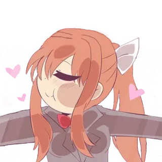 ♥️ Monika Doki Doki Literature Club! 动漫, 莫妮卡, 可爱, 心跳文学俱乐部 whatsapp sticker