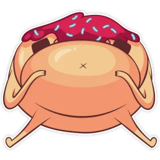 🍗 donat, makanan penutup, makanan, imut, kawaii, manis, kartun telegram sticker
