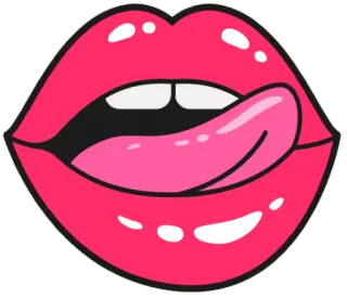 👄 lips, mouth, tongue, pink, cartoon telegram sticker
