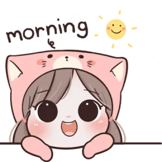 🐱 cartoon, cute, girl, pink, anime telegram sticker