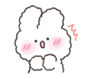 💬 coelho, fofo, chocado, kawaii, animal whatsapp sticker