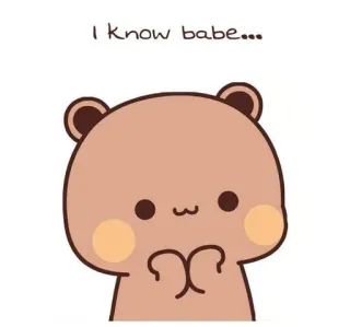 ❤️ I know babe... ours, mignon, amour, dessin animé telegram sticker