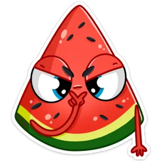 😤 melancia, emoji, adesivo, fruta, desenho animado, bravo whatsapp sticker