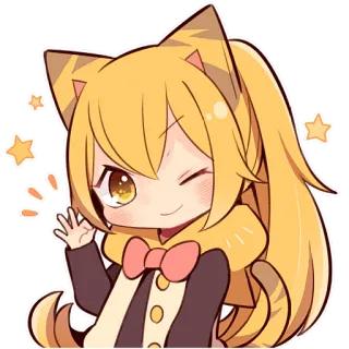 😉 anime, kawaii, cat, chibi, cute, sticker, manga, cartoon telegram sticker